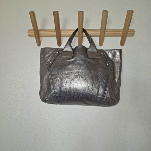 Authentic Salvatore Ferragamo Metallic Leather Gancini Tote – Made in Italy - Picture 7 of 16